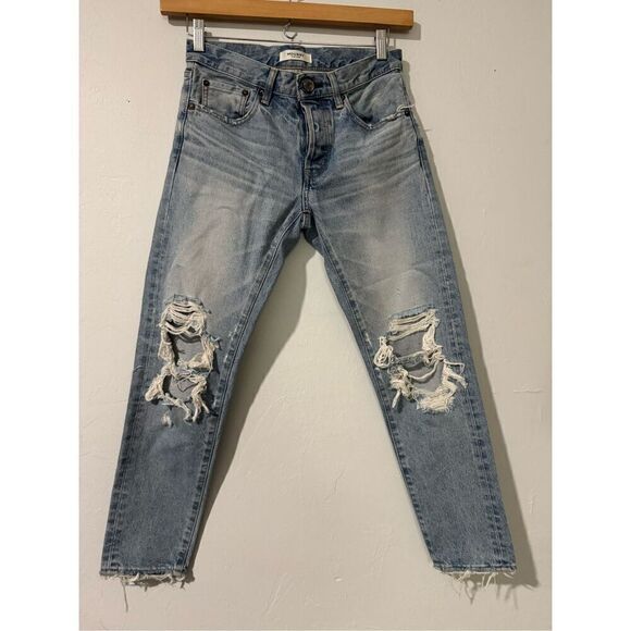 Moussy Vintage May distressed Tapered light wash jeans 26 - Picture 1 of 10